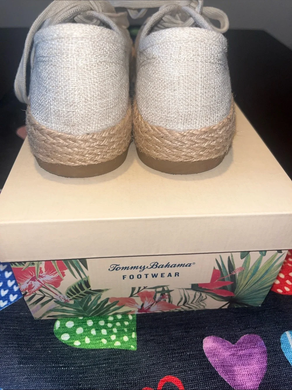 Tommy Bahama Light Beige Lace-Up Espadrille Sneakers
